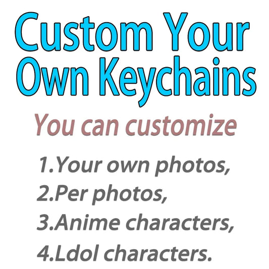 Custom Anime Acrylic Keychain Personalized Logo Cartoon Pendant Photo Clear Flash Charms Hologram Designer Key Chain
