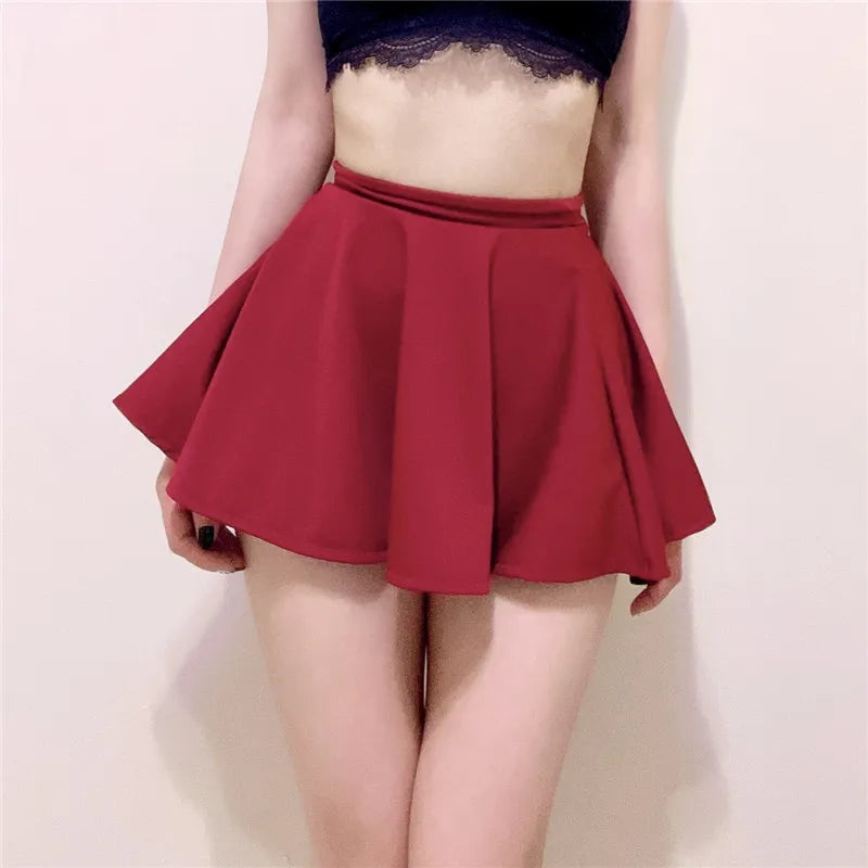 Micro Mini Skirt Club Sexy Wear Sheer See Through Skirts Sexy Women Ice Silk A-Line Pleated Skirt Low Rise Waist Ruffled Skirt