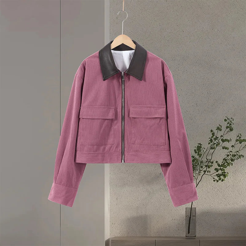 Women Dusty Faux Suede Bomber Jacket Stand Collar Zip Up Loose Drop Shoulder Elastic Hem Casual Fall Outerwear 2026 Fashion Coat
