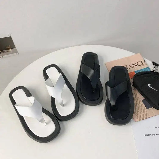 Fashion Non-slip Outer Beach Sandals Women's Slippers Summer Color Matching Platform Ladies Sandals Herringbone Flip Flops Women