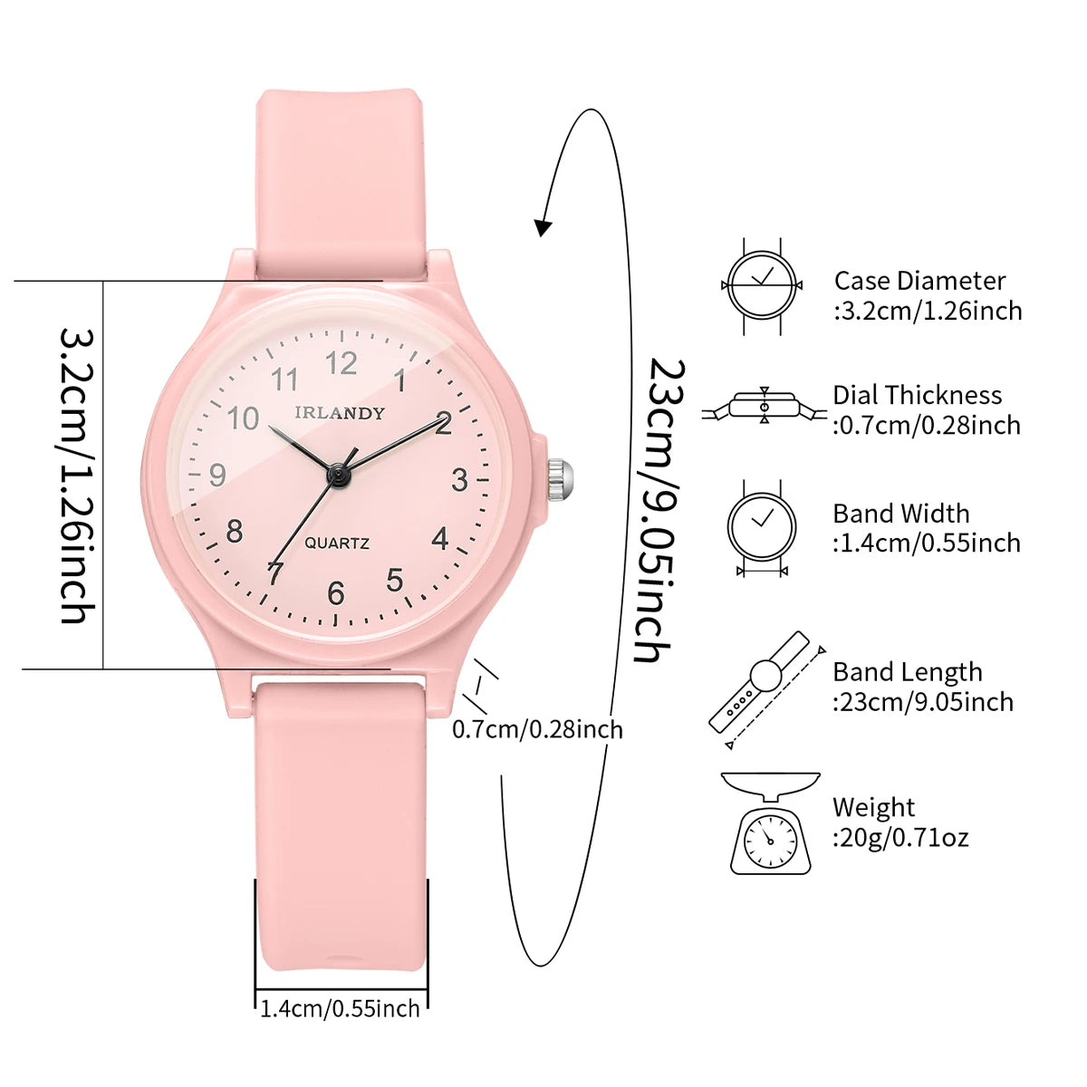 Fashion Silicone Strap Women Quartz Watch Simple Arabic Dial Sport Wristwatch for Girls Students Relogio Feminino(Without Box)
