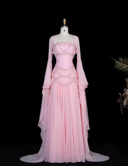 Women's Embellished Draped Evening Gown in Colours