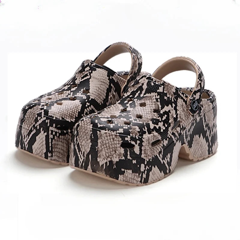 Home Slipper Platform High Heel Wedge Clog Woman charm Sandal Flip Flops Beach Chunky House Cloud Shoe Female Slides Outdoor