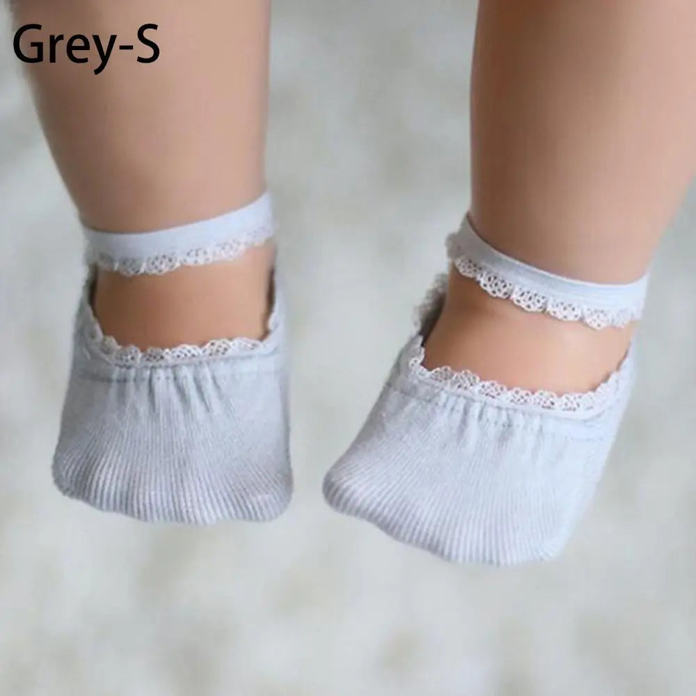 Anti-slip Socks Infant Solid Color Baby Socks Lace Socks Newborn Socks Summer