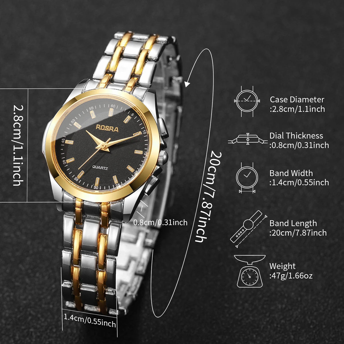 Women Fashion Stainless Steel Strap Watches Casual Mix Gold Wristwatch For Ladies Clock Reloj Mujer(Without Box)