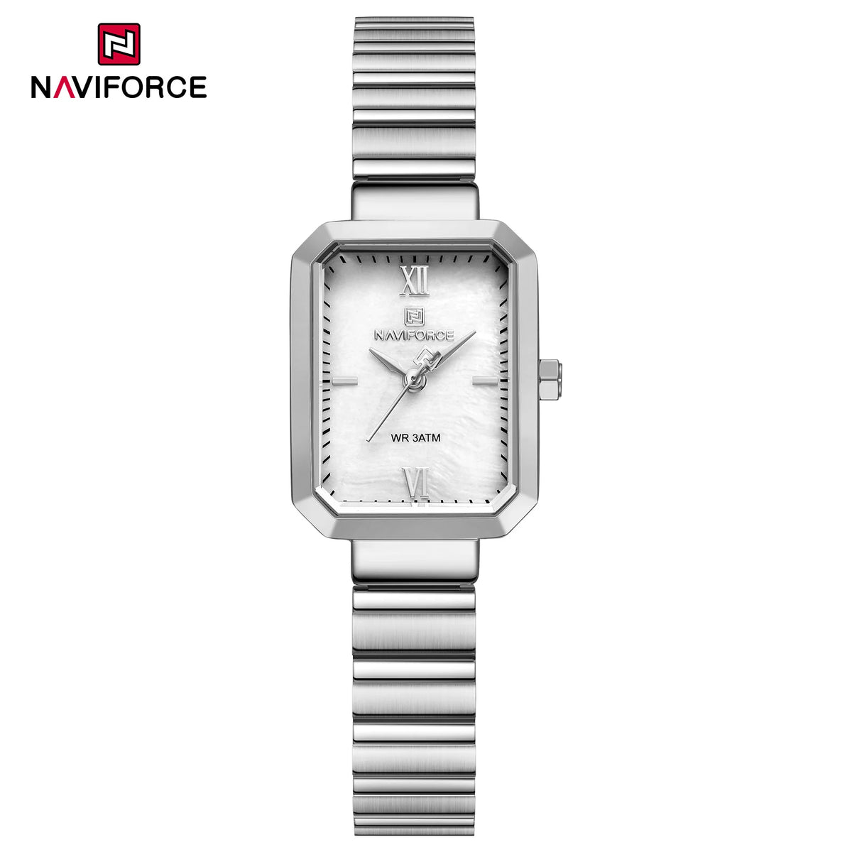 NAVIFORCE Luxury Square Watch for Woman Waterproof Luminous Date Ladies Watch Stainless Steel Quartz Women's Watches