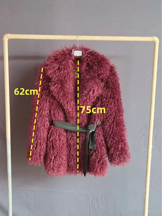 Fur Coats Women Autumn Winter Top Fashion Pink Faux Fur Coat Elegant Thick Warm Faux Fur Jackets for Women 2025