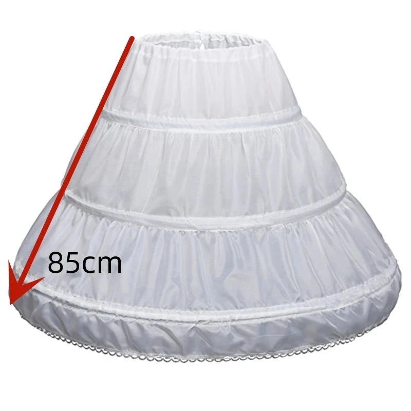 High Quality White 3 Hoops A-line Petticoat Crinoline Slip Underskirt For Ball Gown Wedding Dress
