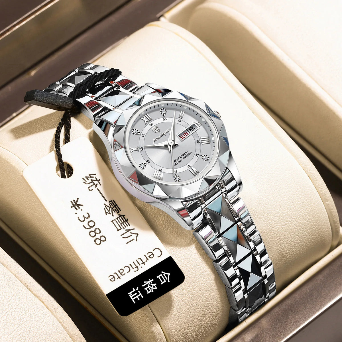 Ladies Quartz Watch, Waterproof Luminous Dial, Trendy Fashion Women Wristwatch