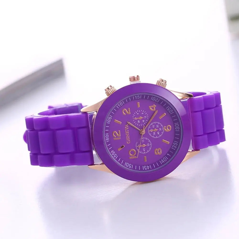 Fashion Silicone Strap Quartz Wristwatches Casual Sports Electronic Watch Women Simple Wrist Watches