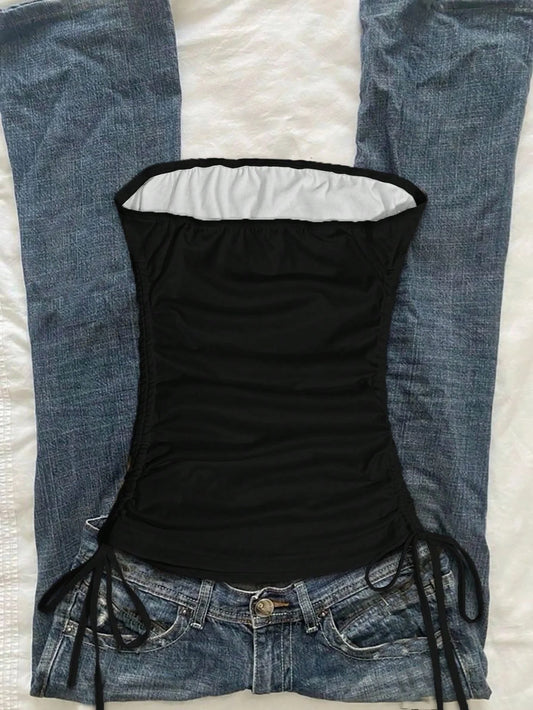 Women's Guitar-Print Drawstring Top