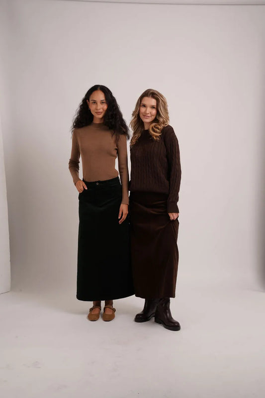 AS AW26 Retro corduroy skirt with stretch woman clothes basic lady wear