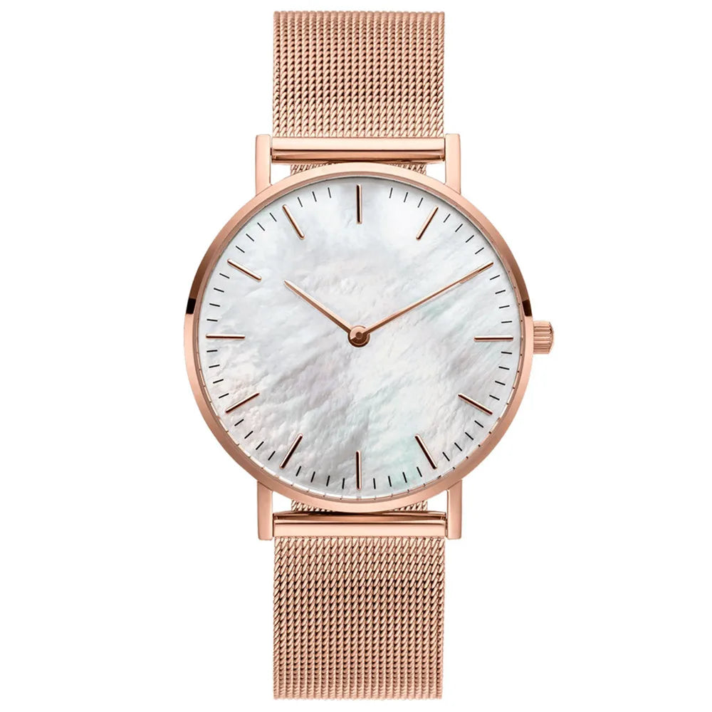 New Luxury Brand Women Watches Stainless Steel Mesh Strap Quartz Wrist Watches for Women Fashion Elegant Ladies Bracelet Clock