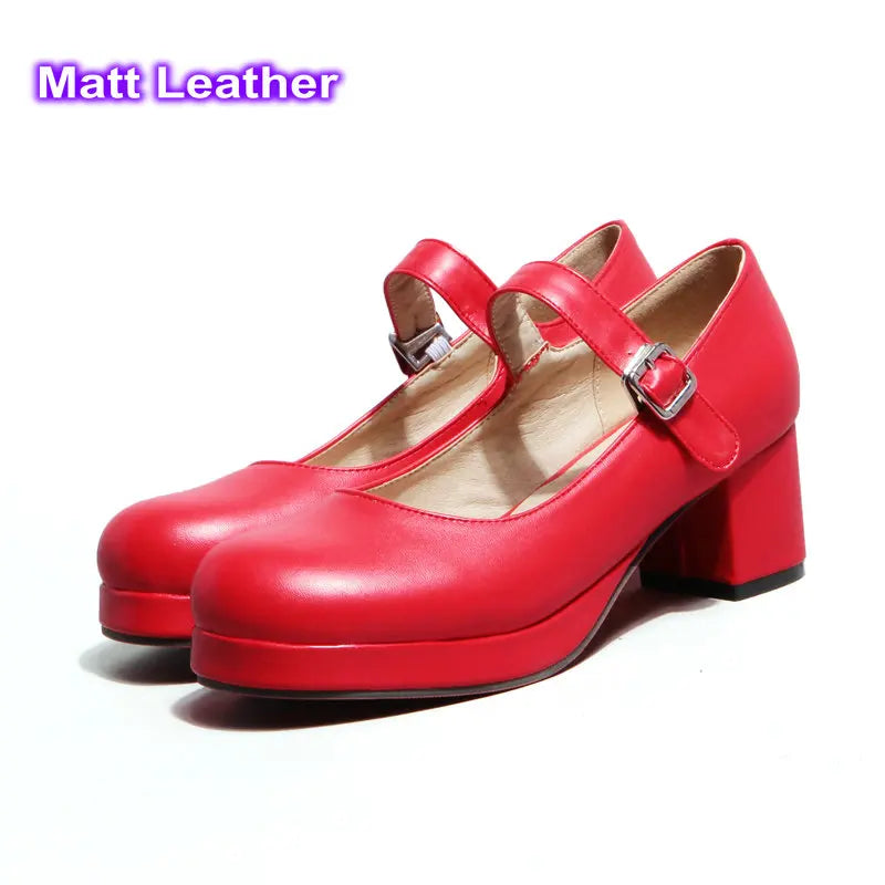 Women's Buckle-Strap Platform Mary Janes