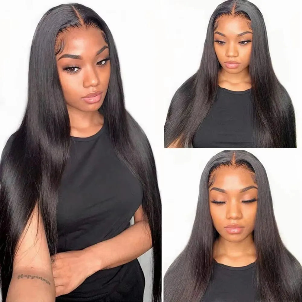 40 Inch 250% Density Wear And Go Glueless Wigs Human Hair Pre Cut Pre Plucked With Baby Hair 5x5 13x4 Bone Straight Lace Frontal Wigs Human Hair Wigs For Women No Glue Hd Lace Front Closure Ready To Wear Wigs