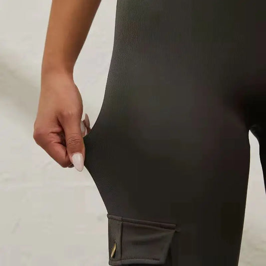 Pockets Gym Leggings Women High Waist Fashion Fitness Pants Skinny Stretch Outdoors Comfortable Sport Leggings