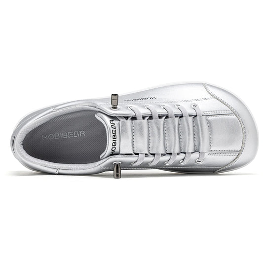HOBIBEAR Unisex Barefoot Wide Toe Shoes Women Men Artificial Leather Minimalist Sneakers Adjustable Slip On Walking Shoes