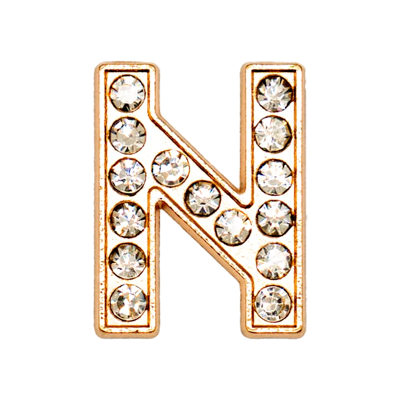 1pcs Metal Gold Luxury Letters Shoe Charms for Clog Alphabet Shoes Decorations Pins for Women Girl Sandal DIY Party Favor Gifts