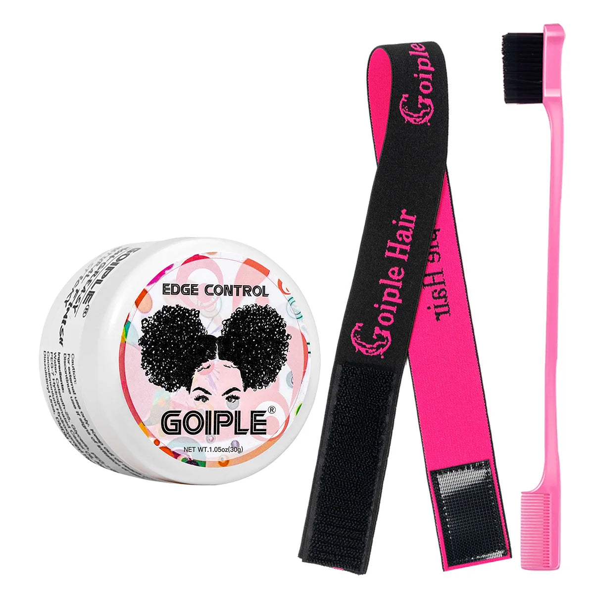 30g Edge Control Gel Women and Kid Hair Finishing Styling Wax Cream Hairline Finishing Artifact with Edge Brush & Hair Band Kit