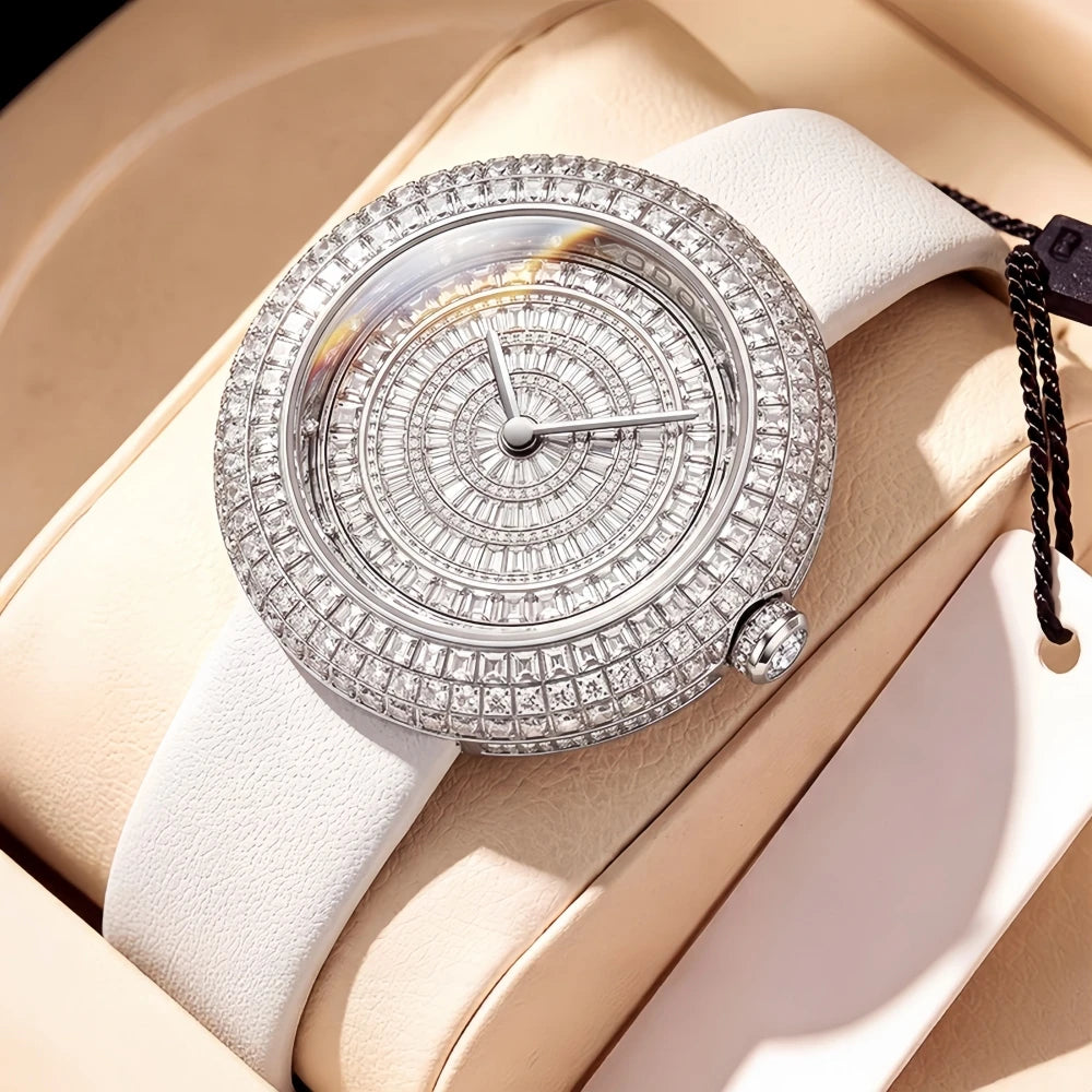Top Quality Luxury Brand Wrist Watches Women Men Genuine Leather 904 Stainless Steel Quartz Wrist Watch with Brand Packing Box