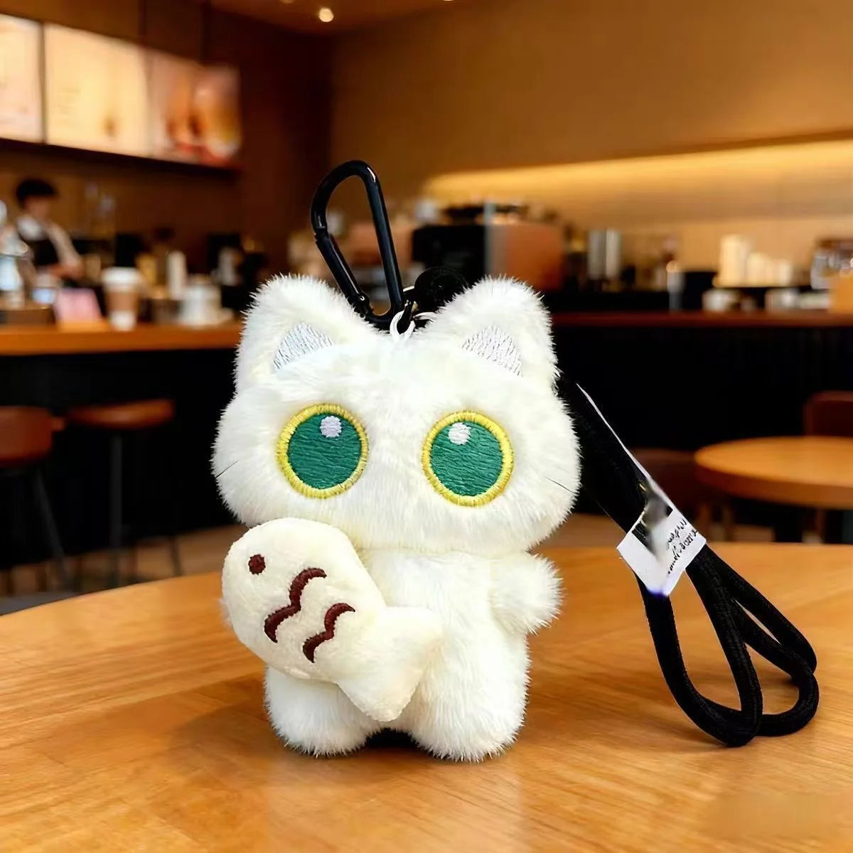 Cute Black Cat Plush Pendant Keychain Pilot Little Black Cat Hanging Backpack Keychain Creative Cat Plush Phone Keychain Gift