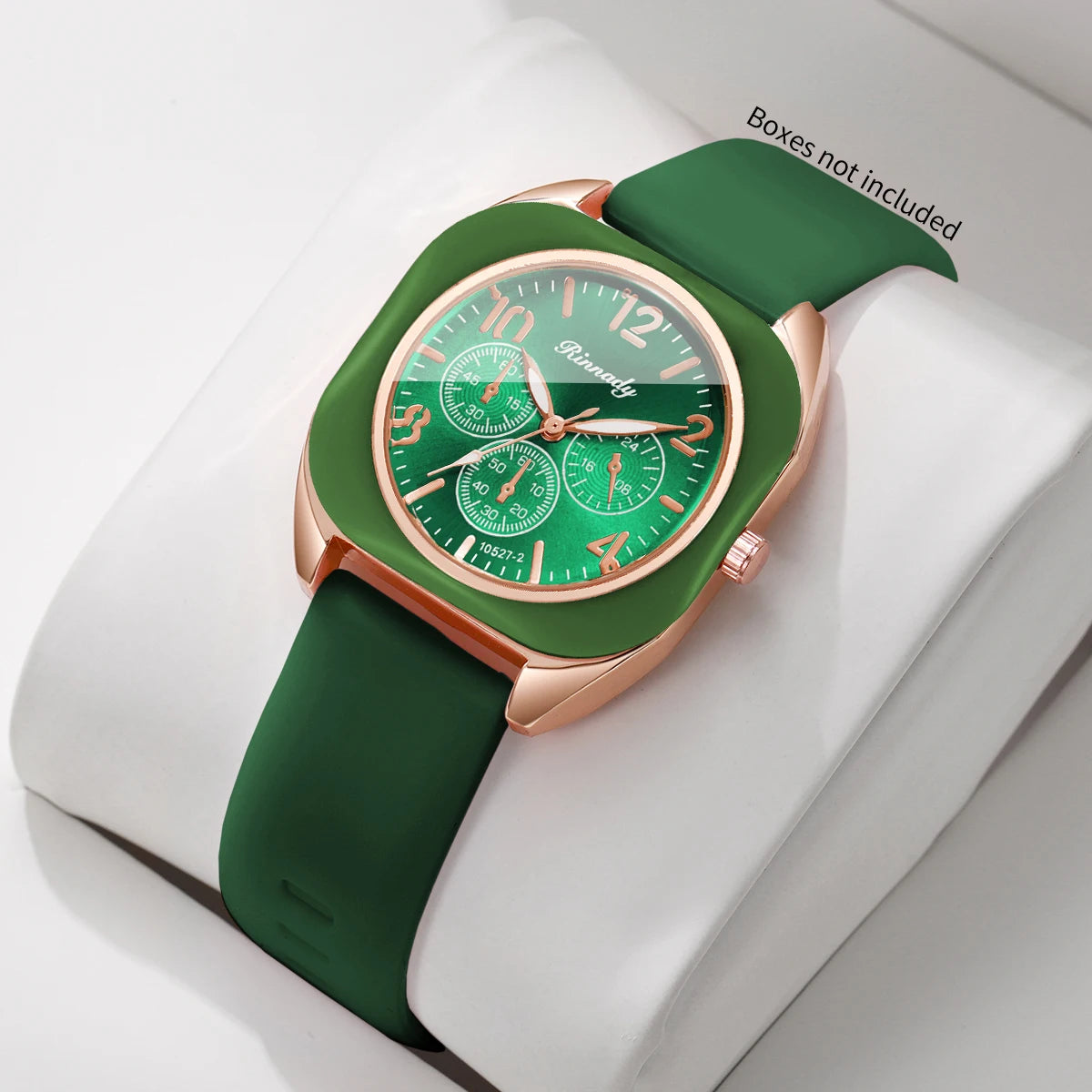 Fashion Women Square Quartz Watch Candy Color Silicone Strap Decorative Three Dials Wristwatches Relogio Feminino(Without Box)