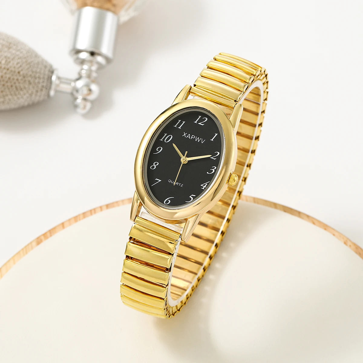 Arabic Digital Quartz Women's Watch Fashion Simple Women's Watch Trendy Personalized Stretch Steel Band Watch