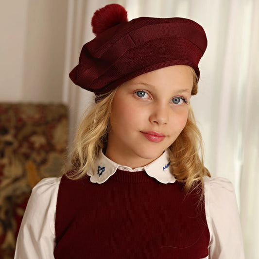 2026 Mali's AW Burgundy Color Collection Girls Dresses Boy Embroidery Shirt Solid Skirts Children Clothing Knitted Tops Outfits