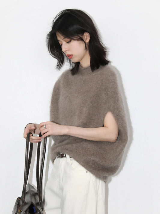 Women's Sleeveless Turtleneck Knit Top