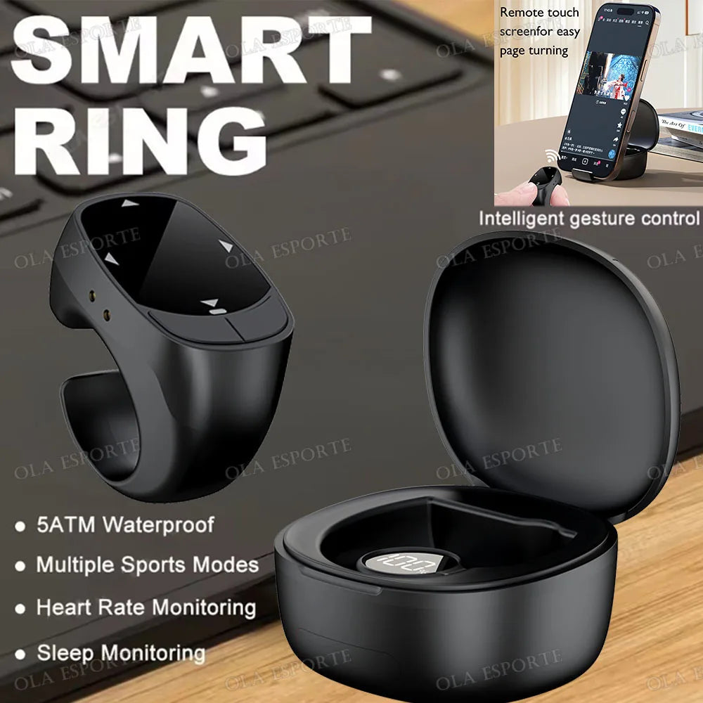 Remote Control Wireless Bluetooth Roller Fingertip Ring portable Mobile Mice Video Automatic Page Turner Browsing Ring R12