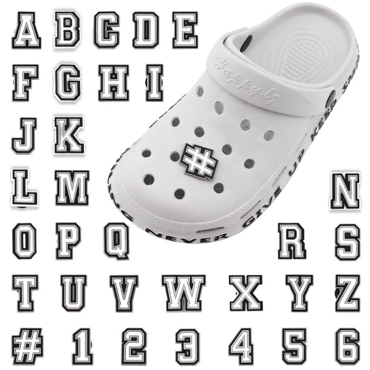 1 PCS Letter Charms for Clog Sandals Shoe Decoration 0-9# Number Alphabet ABC-Z Characters DIY Shoes Pins for Boy Girl Men Women