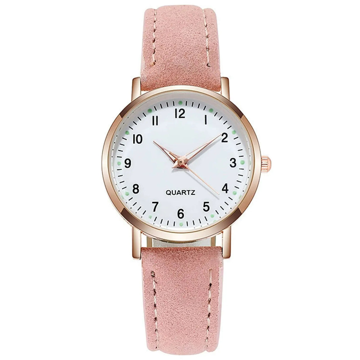 Matte Leathet Luminous-Quartz Watch Business Casual Glow-In-The-Dark Design Frosted Leather Band Watch
