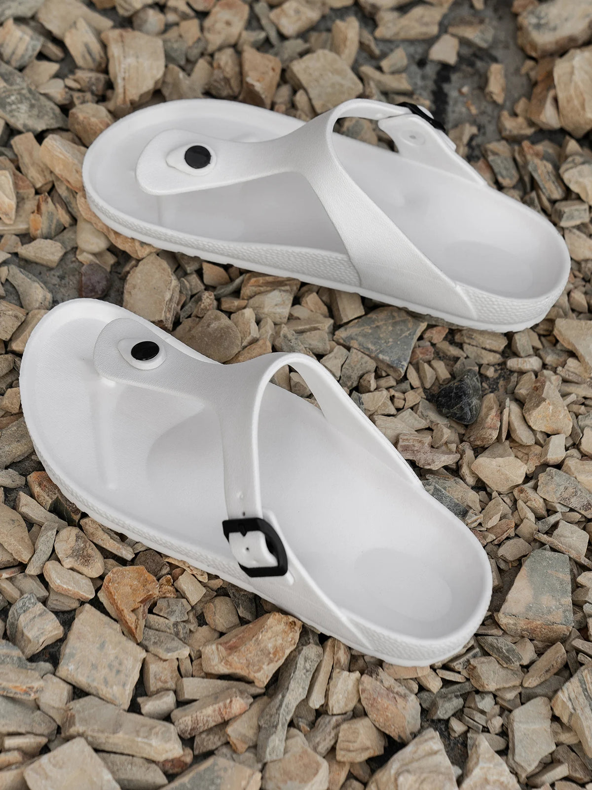 Ladies' EVA casual simple buckle flat heel set with clip on feet flip flops in large size