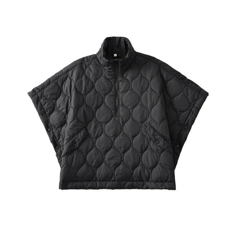 Women’s Autumn Thin Bat Sleeve Cotton Padded Jacket Easy On Off Fashion Warm Lightweight Comfortable Style