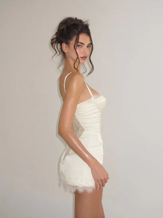 Women's Lace-Trim Mini Dress