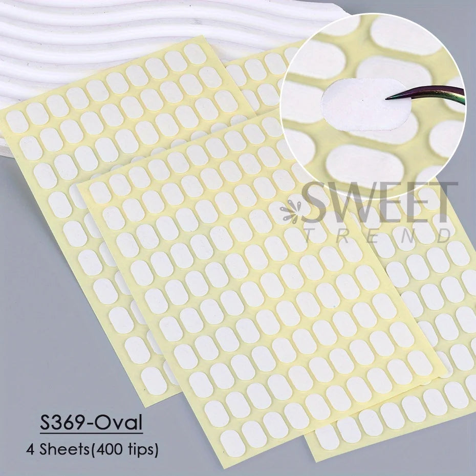 400 Tips Transparent Double-sided Adhesive Tape Traceless Nail Display Board Paste Practice Fixing Base Jelly Glue Manicure Tool