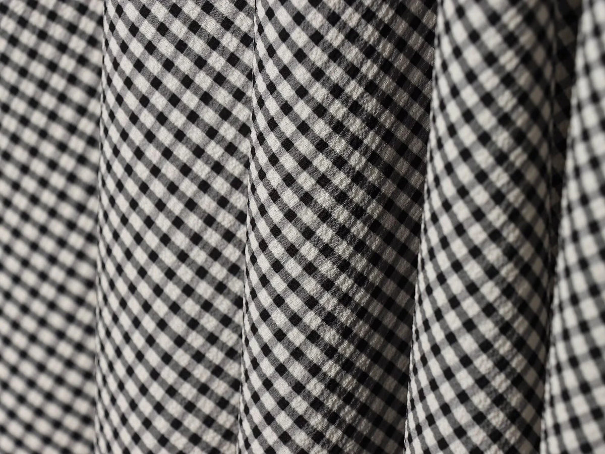 European and American style women's 2026 summer new fashion elastic waist small plaid simple A-line MIDI skirt