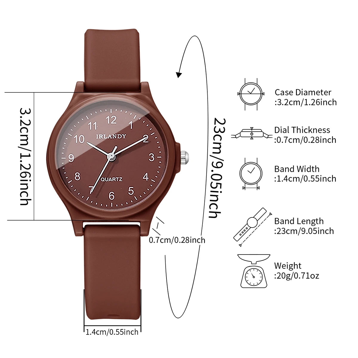 Fashion Women Silicone Quartz Watch Simple Arabic Dial Casual Wristwatch for Girls Students Reloj Mujer (Without Box)