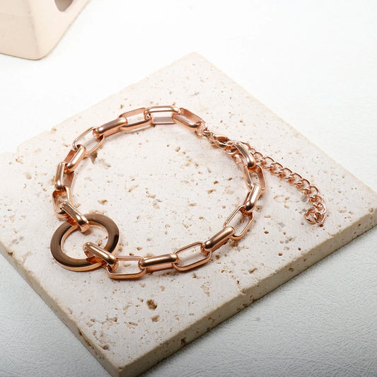 Stainless Steel Round Pendant Chain Bracelet jewelry
