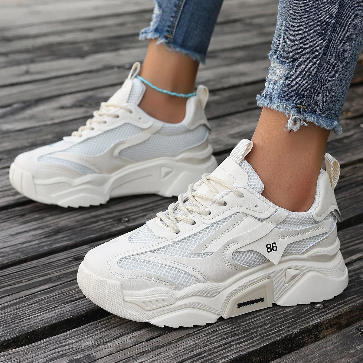 Women Sneakers New Fashion Mesh Breathable Tennis Girl Platform Shoes for Women Outdoor Comfortable Lightweight Sneakers Women