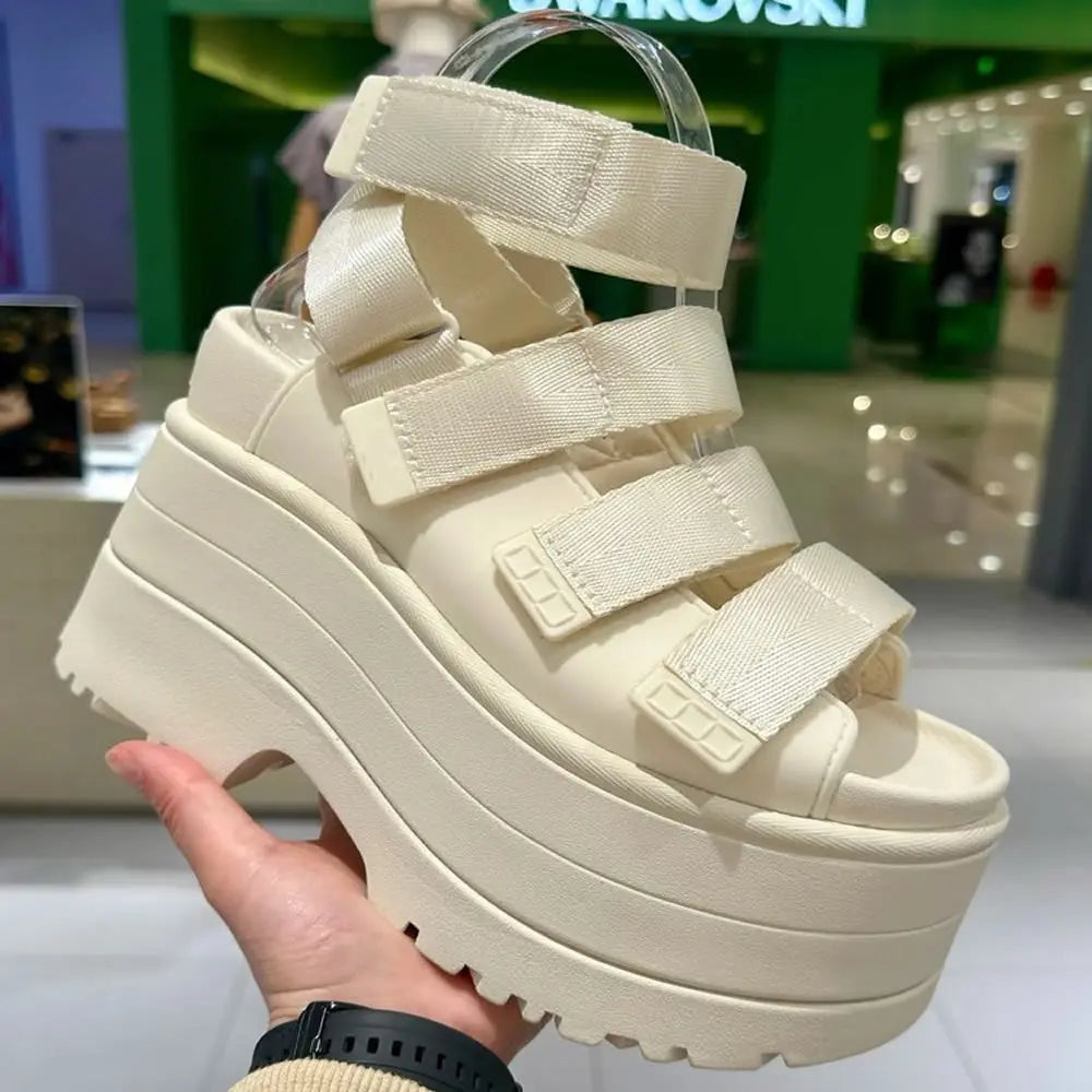 Women's Hook-and-Loop Platform Sandals