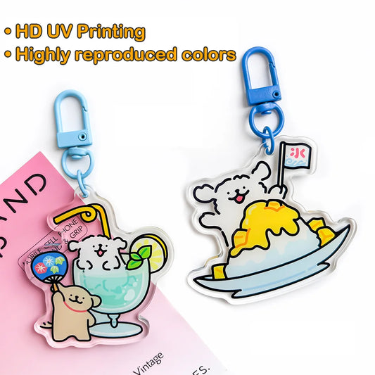 Personalized Acrylic Keychain Charm Logo Keychain DIY Photo Transparent Printing Design Anime Custom Acrylic Keychains
