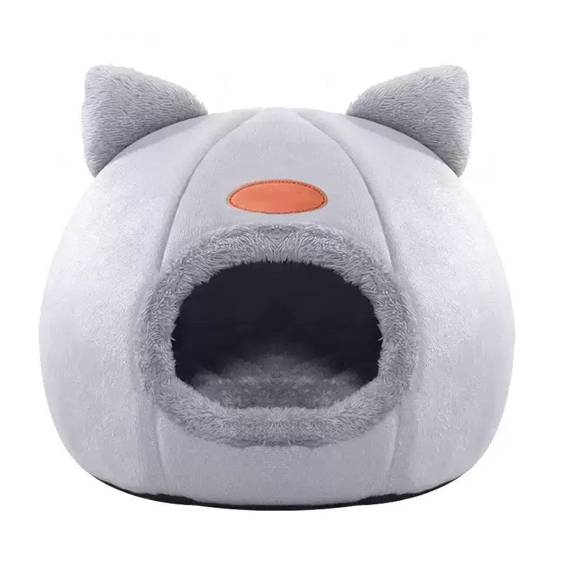 Cat Bed for Keeping Warm and Windproof in Winter with No Shedding of Fur Machine Washable Semi Enclosed Suitable for Indoor Use
