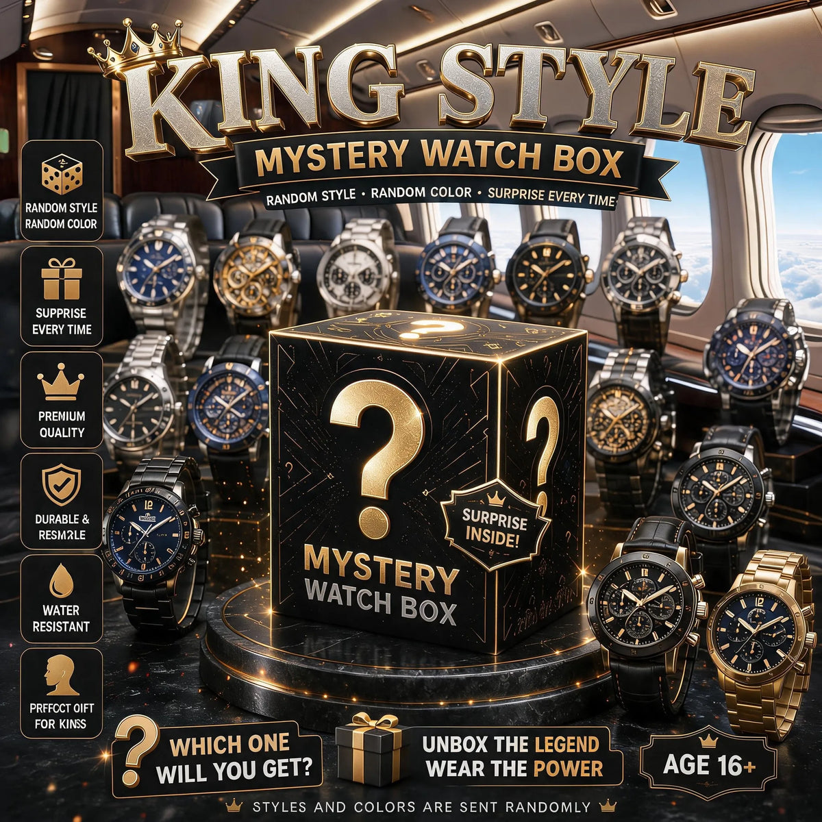 Blind Box Mystery Surprise Men Fashion Business Watch Set Quartz Wristwatch Jewelry Set Watch Reloj Hombre Without Box Gift