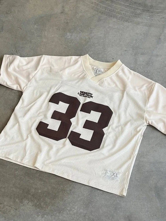 HOUZHOU Y2k Vintage Letter Print T-Shirts Women Harajuku Hip Hop Sports Tees American Retro Oversized Casual Streetwear T-Shirts