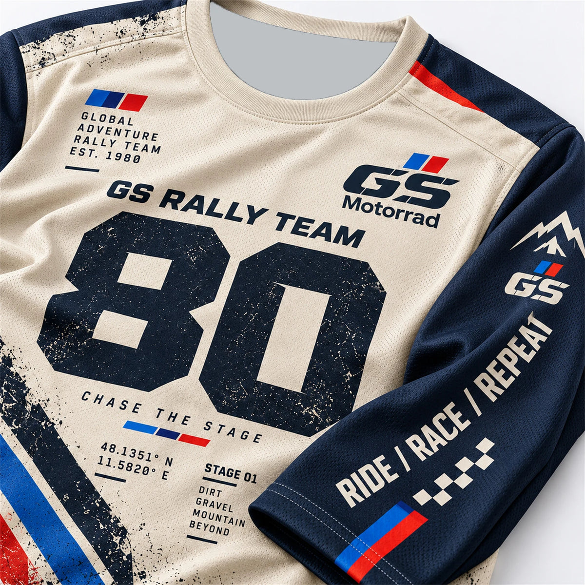 GS Motorrad Motorcycle Long Sleeve Shirt Rally Team Graphic Print Adventure Riding Jersey Unisex Biker Outdoor Travel Top