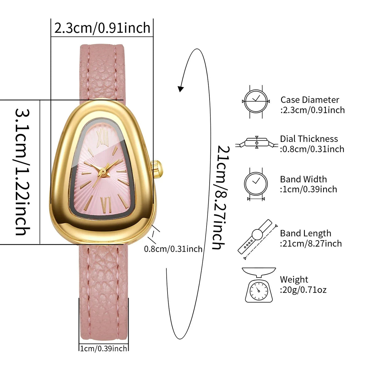 Fashion Irregular Women Watches Elegant Roma Dial Leather Strap Ladies Wristwatch Relogio Feminino(Without Box)