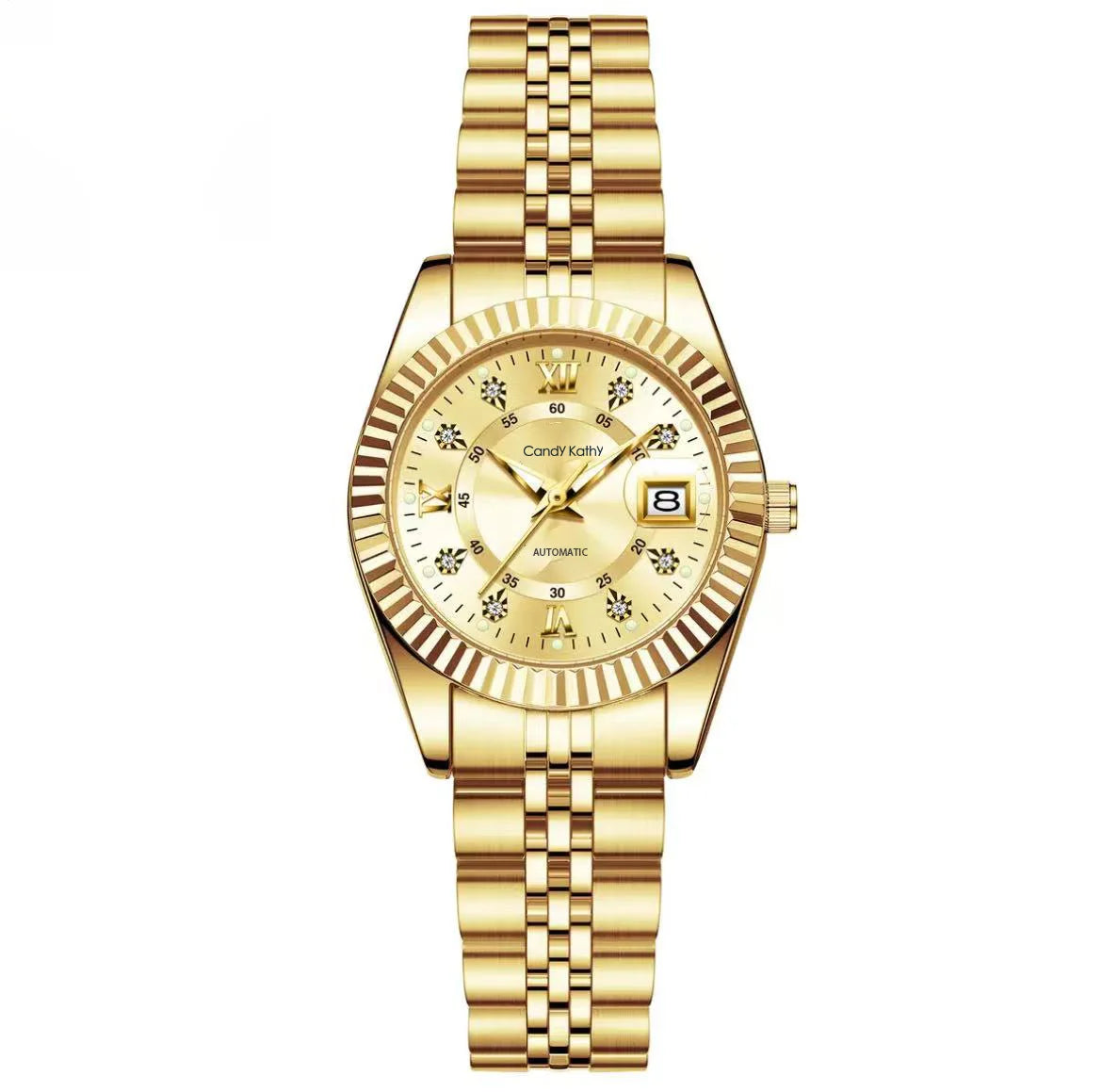 CANDY KATHY Fashion Women's Wristwatch Waterproof Luminous Date Elegant Ladies Watches Stainless Steel Quartz Watch For Women Reloj