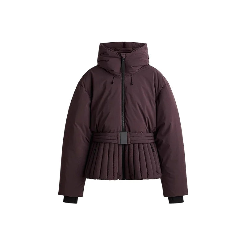 Warm Women's Skiwear Jumpsuit With Belt Stand Collar Full Sleeve Zipper Straight Thicken Jumpsuits 2026 Winter Lady Chic Clothes