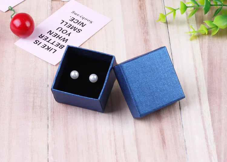 24 Square Jewelry Travel Organizer Gift Box with Black Sponge Eco Friendly Small Favors Ring Storage Box 5x5cm Cardboard Case